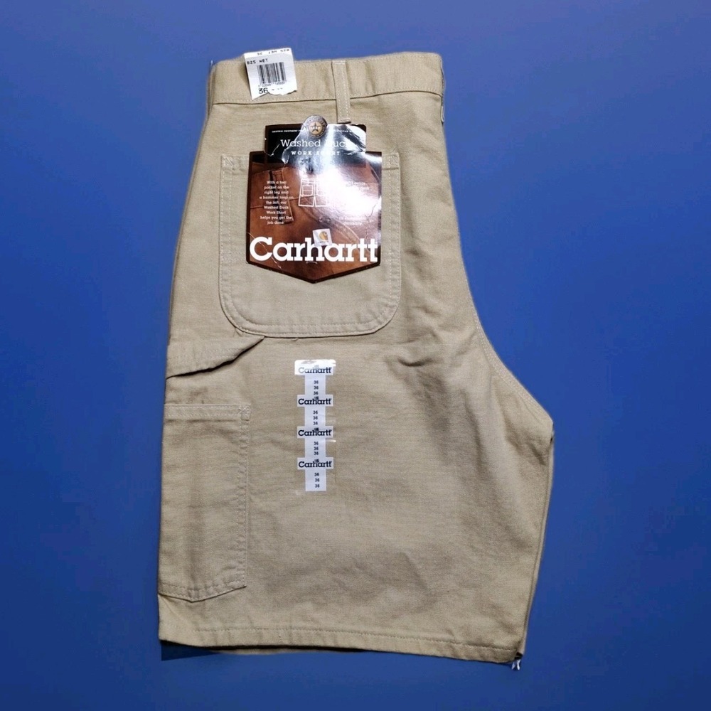 Vintage Carhartt Shorts Men's 34 Beige B25 WET Duck Canvas Carpenter Work